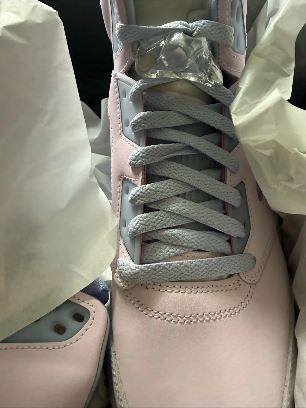 Jordan Pink and Light Blue High-Top Sneakers
